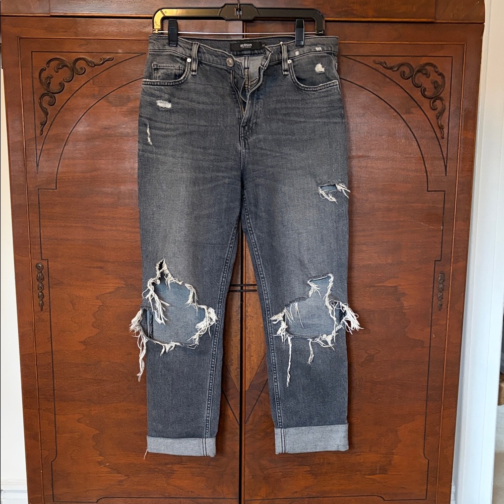 Distressed Black Women's Jeans - Hudson